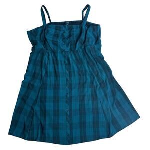 Torrid Plaid Midi Seersucker Button Front Dress 5XL grunge cottagecore Picnic